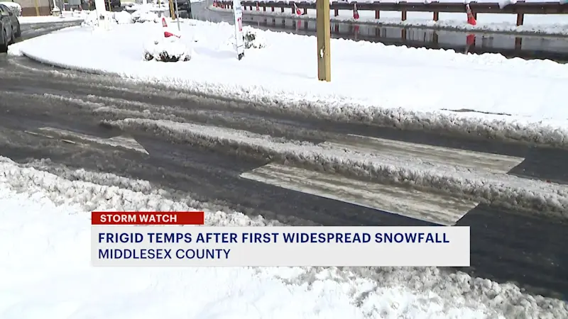 Story image: Steady snowfall accumulates in New Jersey