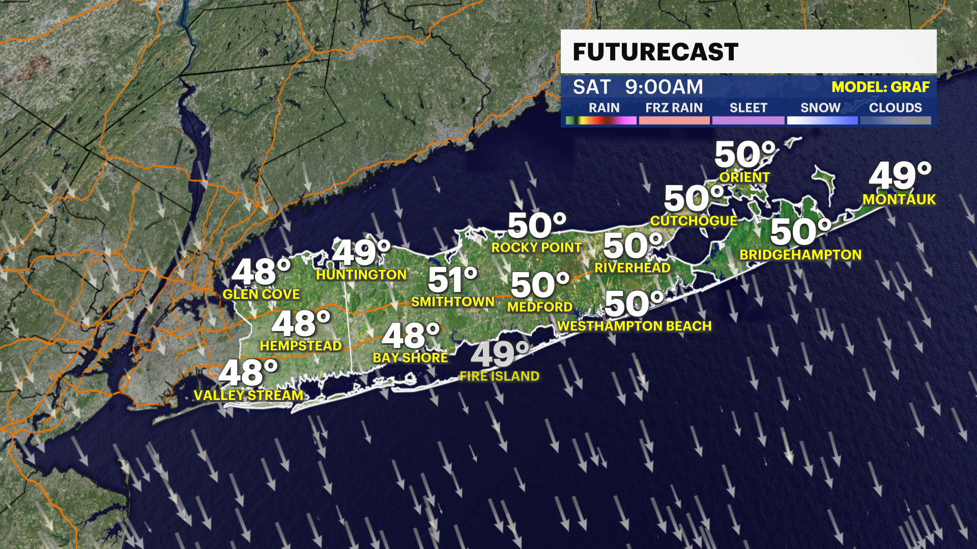 Dry weather and gusty winds heading into the weekend for Long Island