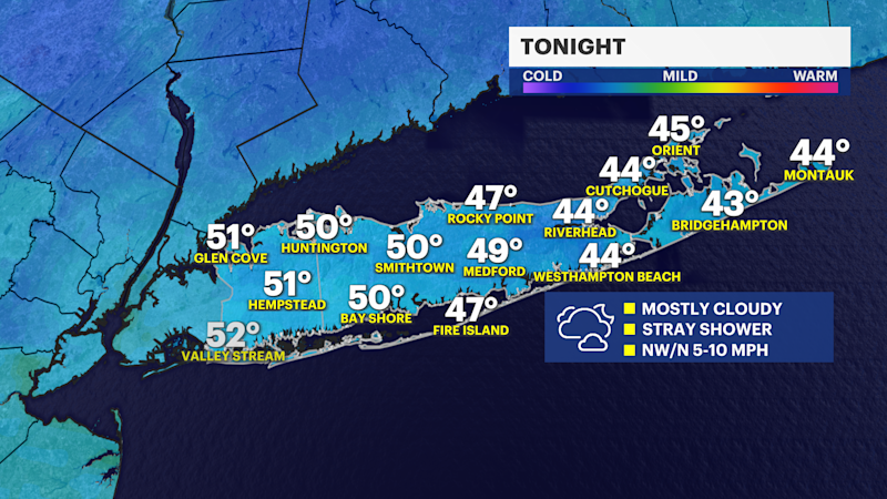 Story image: Nice evening on Long Island, but wet weather may cancel outdoor weekend plans