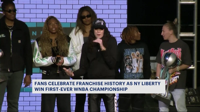 Story image: New York Liberty's first WNBA championship celebrated at Barclays Center