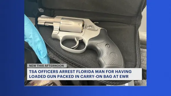 TSA officers arrest Florida man for having loaded gun packed in carry-on bag at Newark airport