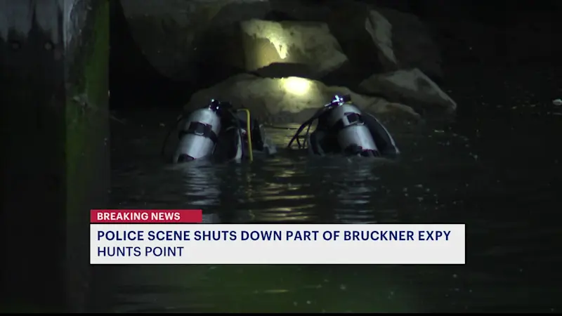 Story image: Police activity closes part of the Bruckner Expressway in Hunts Point
