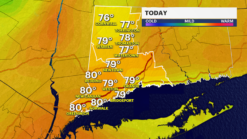 Story image: Cloudy morning before clear skies and warm temperatures arrive in Connecticut