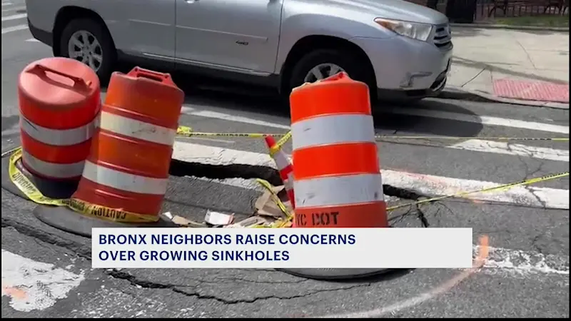 Story image: Bronx residents say several sinkholes continue to grow in University Heights, Morris Heights