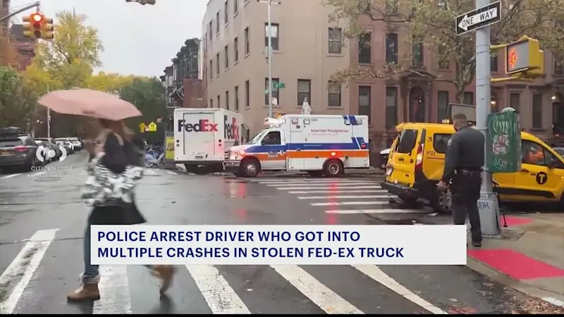 Story image: Bronx man accused of crashing stolen FedEx truck, attempting to steal ambulance in Brooklyn