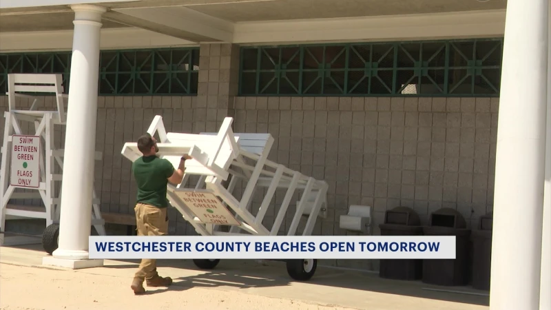 Story image: Crews prep Westchester County beaches ahead of opening weekend