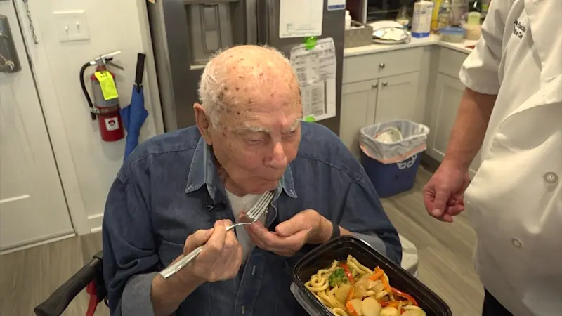 Story image: Monmouth County Sheriff's Office surprises 97-year-old U.S. Marine with visiting chef