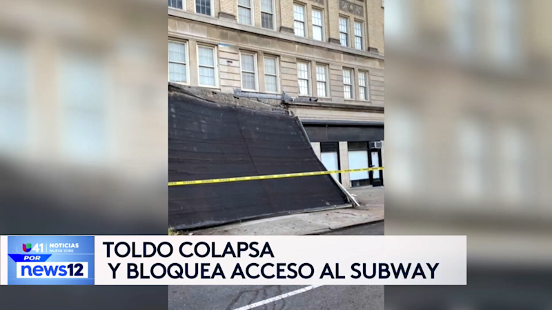 Story image: Univision 41 News Brief: Un toldo colapsa y bloquea acceso al subway en Brooklyn