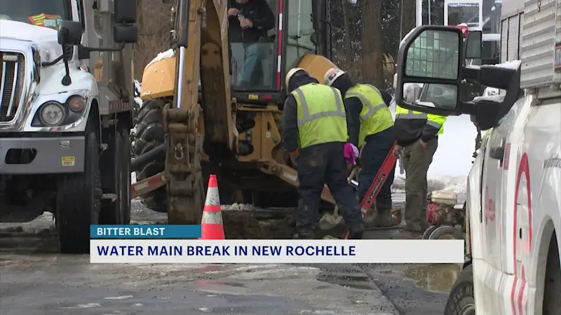 Story image: Cold weather blamed for burst pipe in New Rochelle 