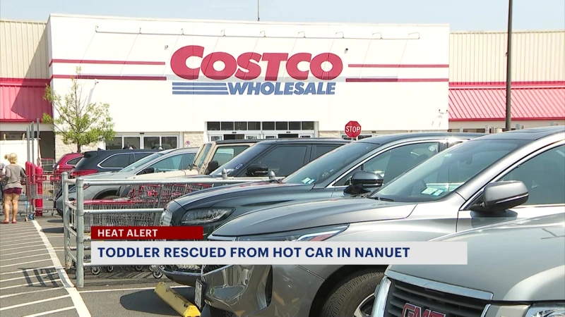 Story image: Toddler rescued from hot car in Nanuet parking lot after father accidentally leaves keys inside, according to police