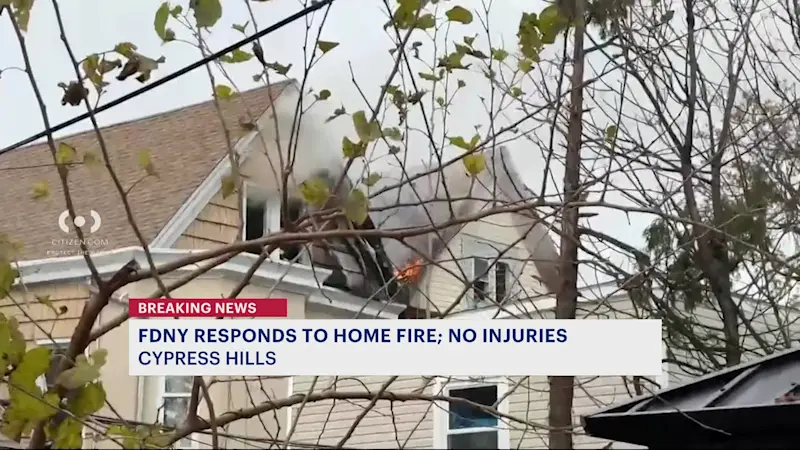 Story image: Fire rips through top floor of home in Cypress Hills