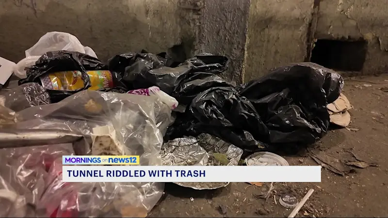 Story image: Community raises concern as trash piles up and fills tunnel