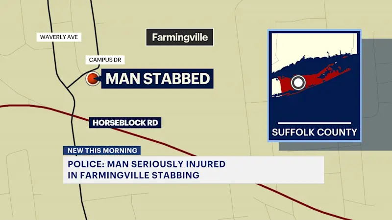 Story image: Police: Man seriously injured in stabbing at Farmingville bar