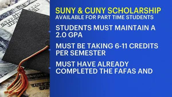 CUNY, SUNY students can now apply for the 2024 part-time scholarship. Here's how.