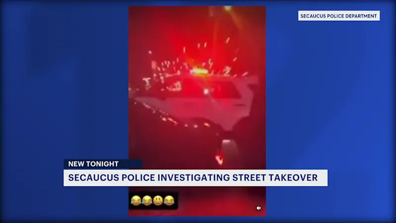 Story image: 'Like a war zone.' Secaucus police vehicles surrounded during 'riotous' street takeover