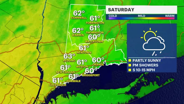 Highs in the 60s and 70s this weekend; Showers tomorrow night 
