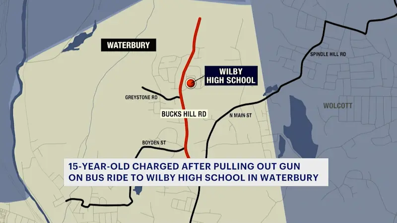 Story image: Police: Waterbury student flashed gun on school bus, prompting shelter in place 