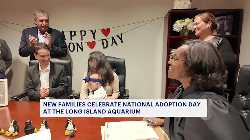 Story image: It's official!  Adoptions of 9 children finalized at Suffolk Courts' annual Adoption Day 