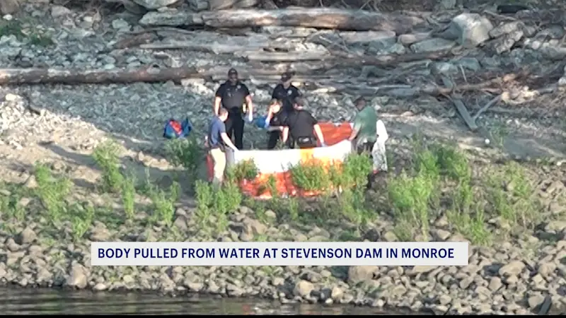 Story image: Police: 31-year-old Monroe man pulled from Housatonic River after going over Stevenson Dam