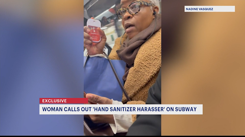 Story image: Disabled woman says she was sprayed in face on 4 train by 'hand sanitizer harasser'