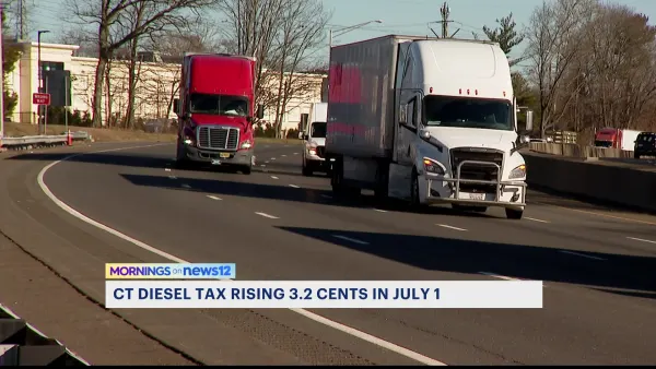 Officials: Connecticut diesel tax to rise 3.2 cents in July