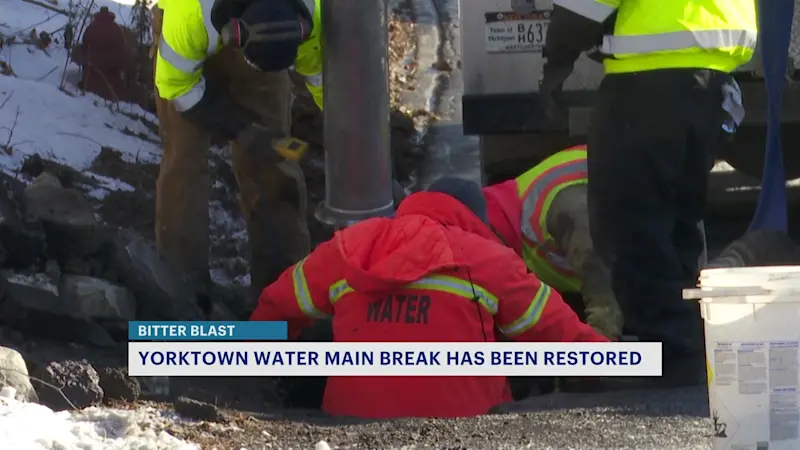 Story image: Yorktown residents temporarily without water following two water main breaks