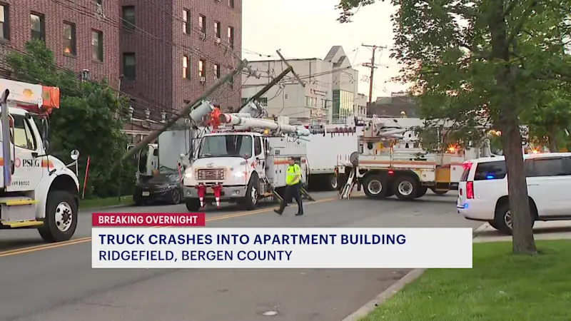 Story image: Ridgefield apartment building evacuated after truck hits utility poles & building