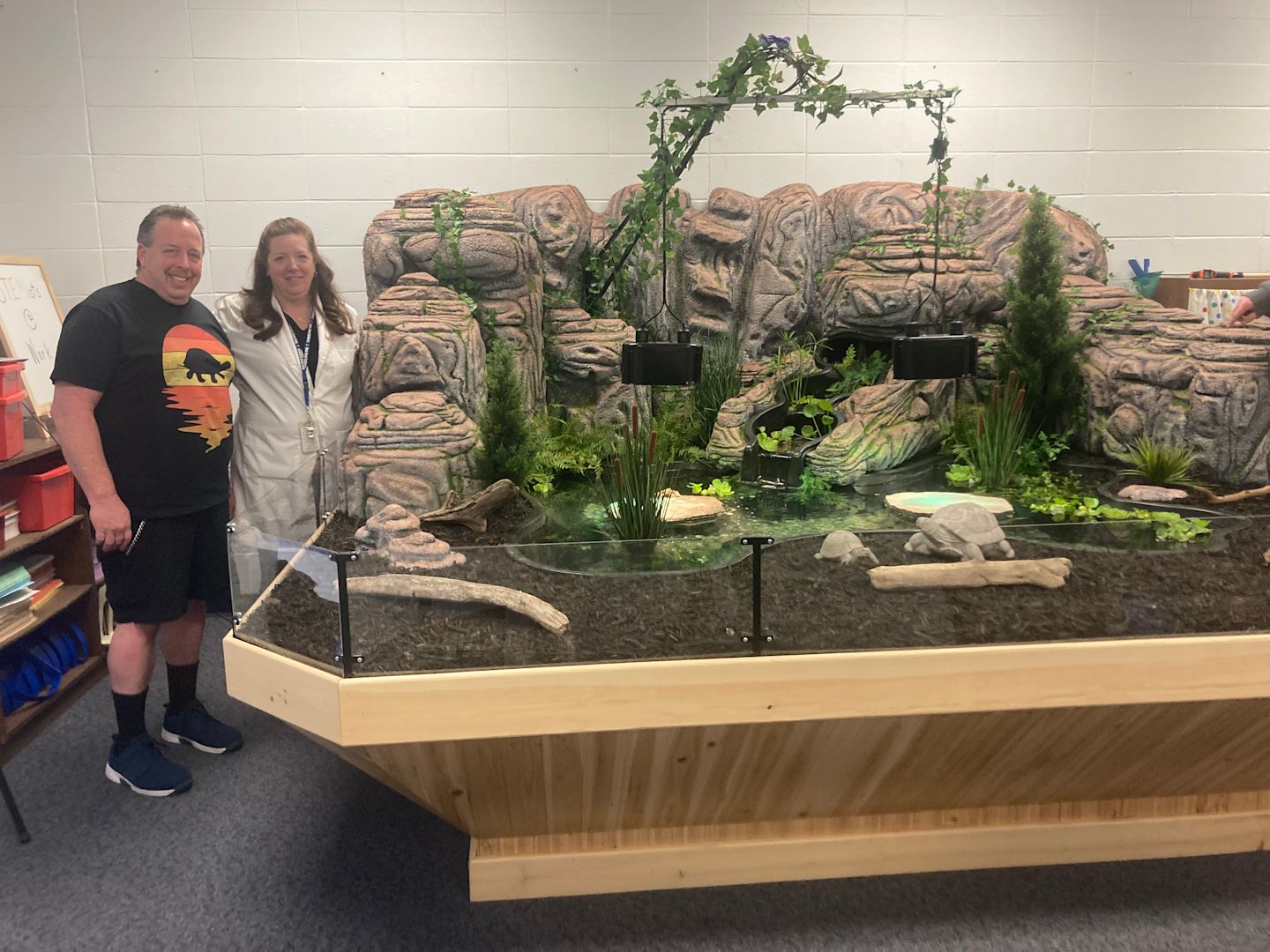 Custodian builds turtle habitat for STEM program at the BuchananVerplanck Elementary School