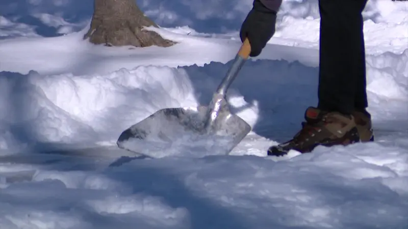 Story image: Long Islanders clean up after first significant snowstorm of the season