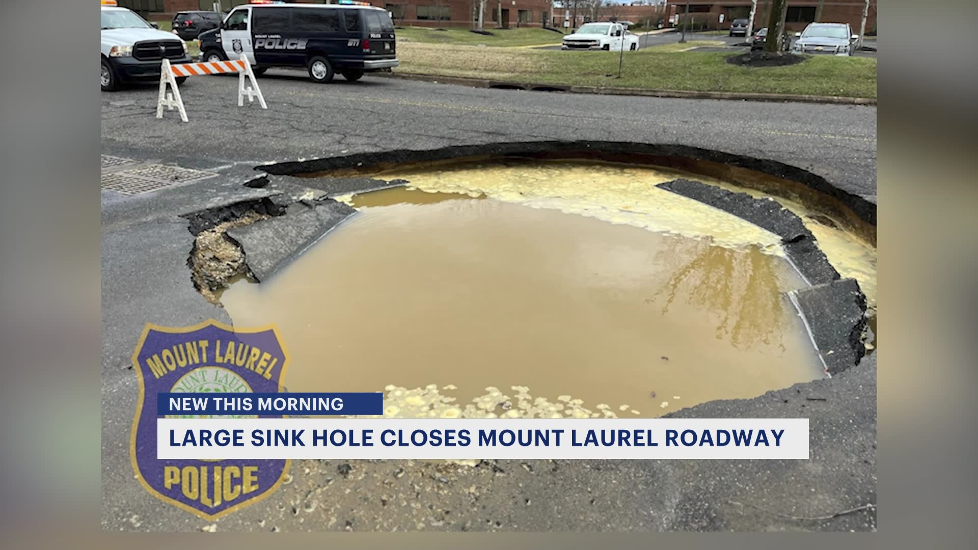 Large sinkhole closes Mount Laurel roadway