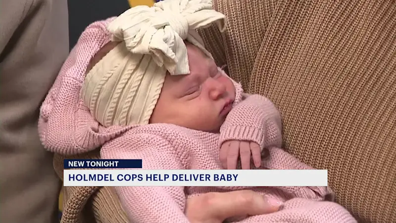 Story image: Holmdel family reunites with 19-year-old police officer who helped deliver baby