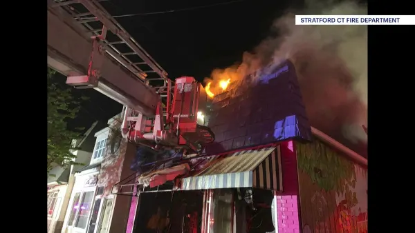 Stratford ice cream shop erupts in flames