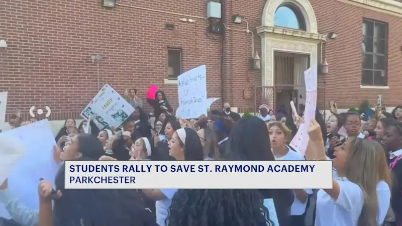 Story image: ‘Save St. Raymond Academy!’ Students rally in fight to keep Bronx school open