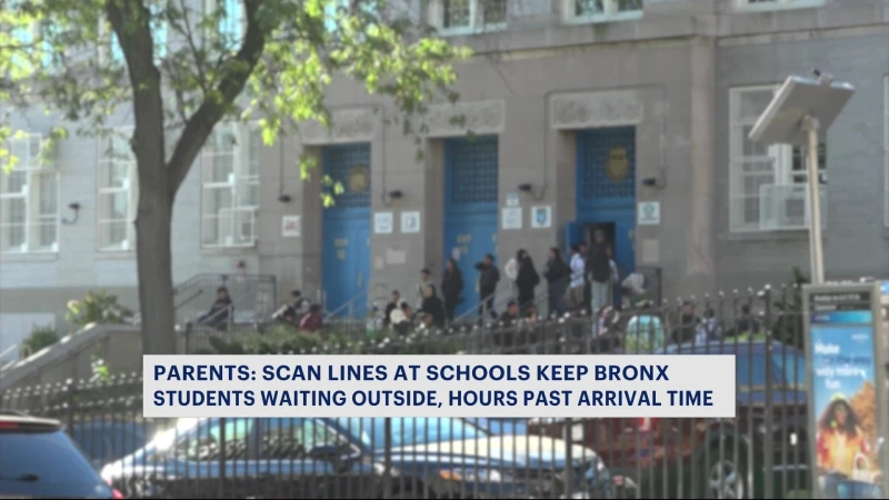 Story image: Parents: Daily scans at schools keep Bronx students waiting outside, hours past arrival time