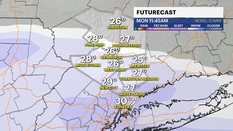 Story image: STORM WATCH: Light snow for parts of the Hudson Valley Monday