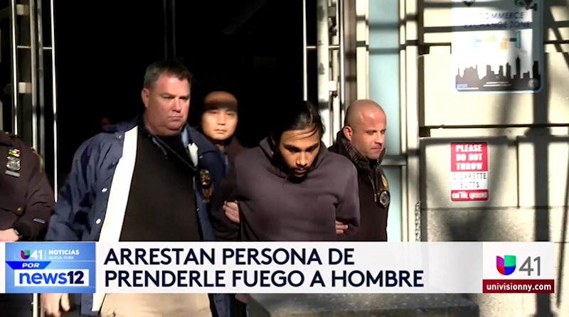 Story image: Univision 41 News Brief: Arrestan persona de prenderle fuego a hombre