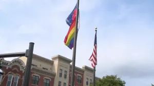 Pride flag flies high above Ossining's Market Square