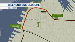 Queens-bound BQE from Atlantic Avenue to Sands Street to be closed this weekend