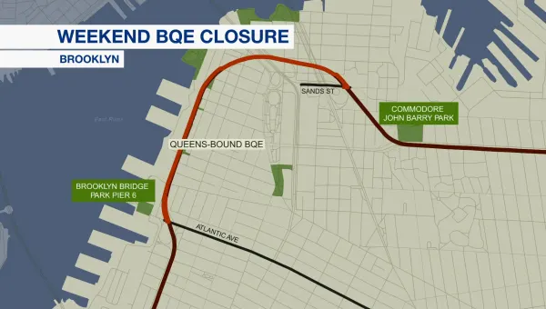 Queens-bound BQE from Atlantic Avenue to Sands Street to be closed this weekend