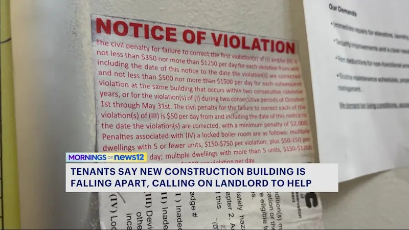 Story image: Tremont Renaissance tenants in The Bronx say new construction building is falling apart