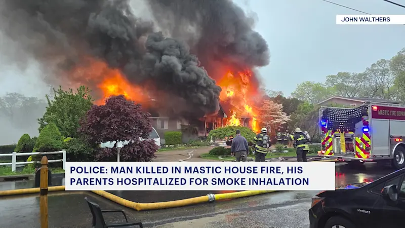 Story image: Police: Man killed in Mastic house fire