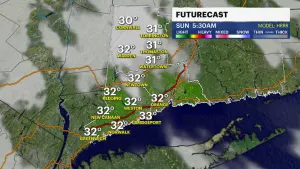 Dry and cool New Year's Eve in Connecticut; temps in the 40s