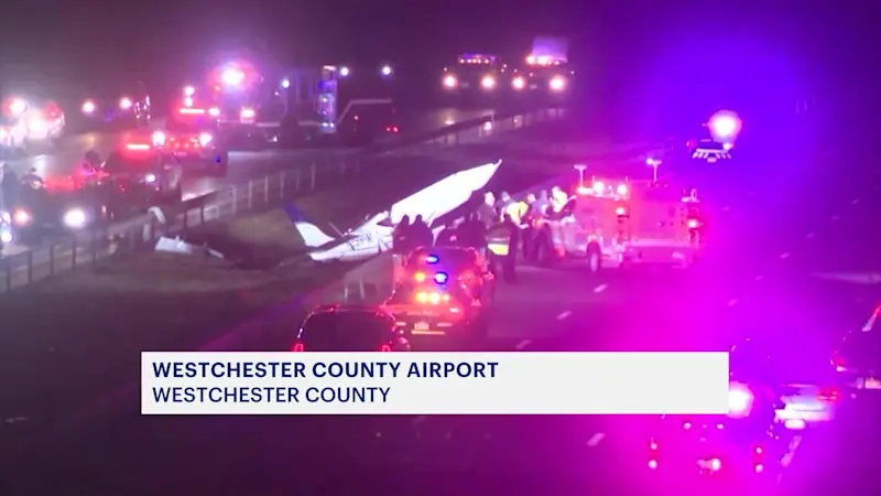 Story image: NTSB examining wreckage of deadly plane crash on I-684, investigation underway into cause 