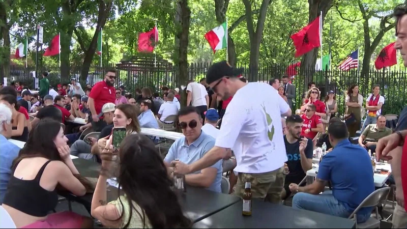 Story image: Soccer fans take over Bronx Little Italy for Euro 2024
