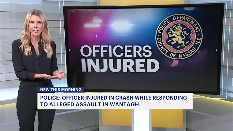 Story image: Police: Officer injured in crash while responded to assault in Wantagh