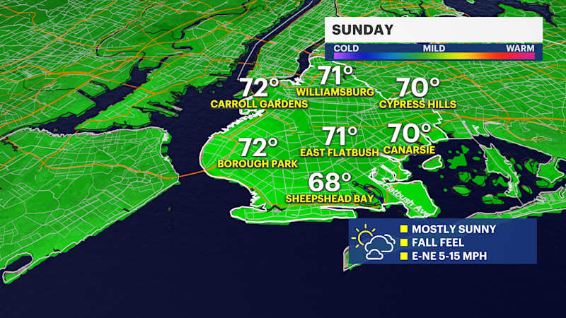Story image: Sunny and pleasant Sunday in Brooklyn
