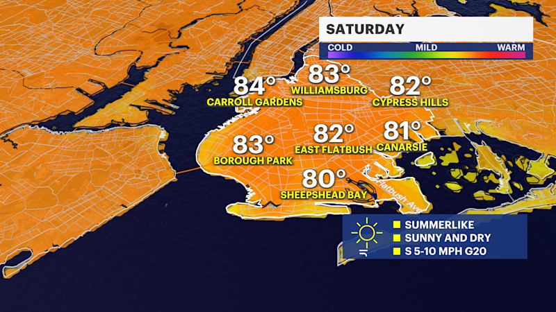 Story image: Sunny skies and warm Saturday in Brooklyn