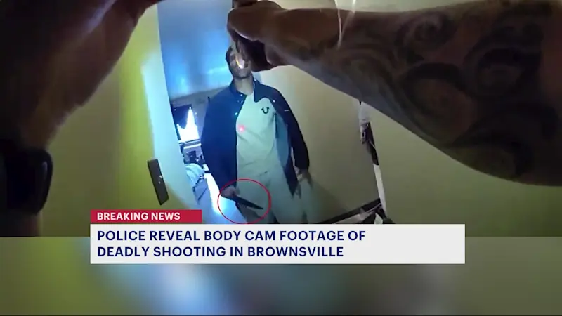Story image: New bodycam footage shows moment NYPD officers shot Brooklyn man armed with knife