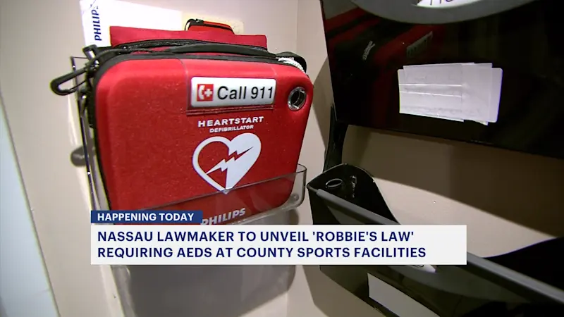 Story image: Nassau lawmakers unveil Robbie’s Law proposal for AEDs to protect young athletes 