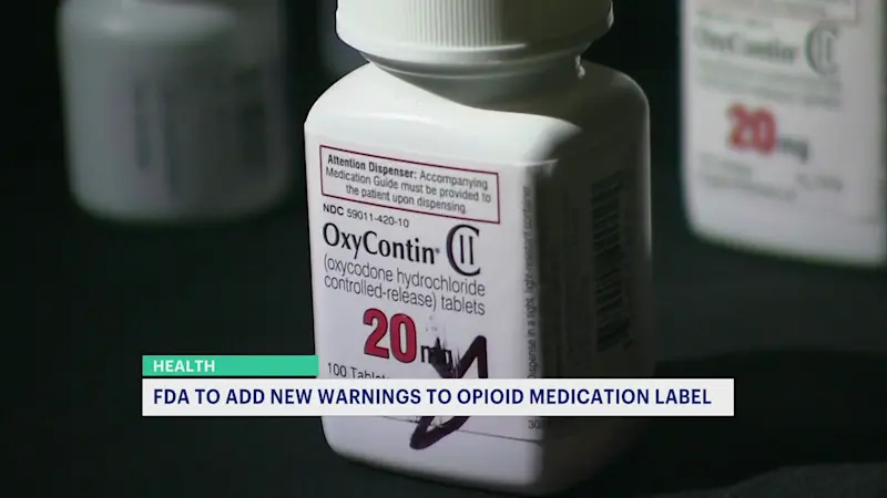 Story image: FDA to add new warning labels to prescription opioid pain medications